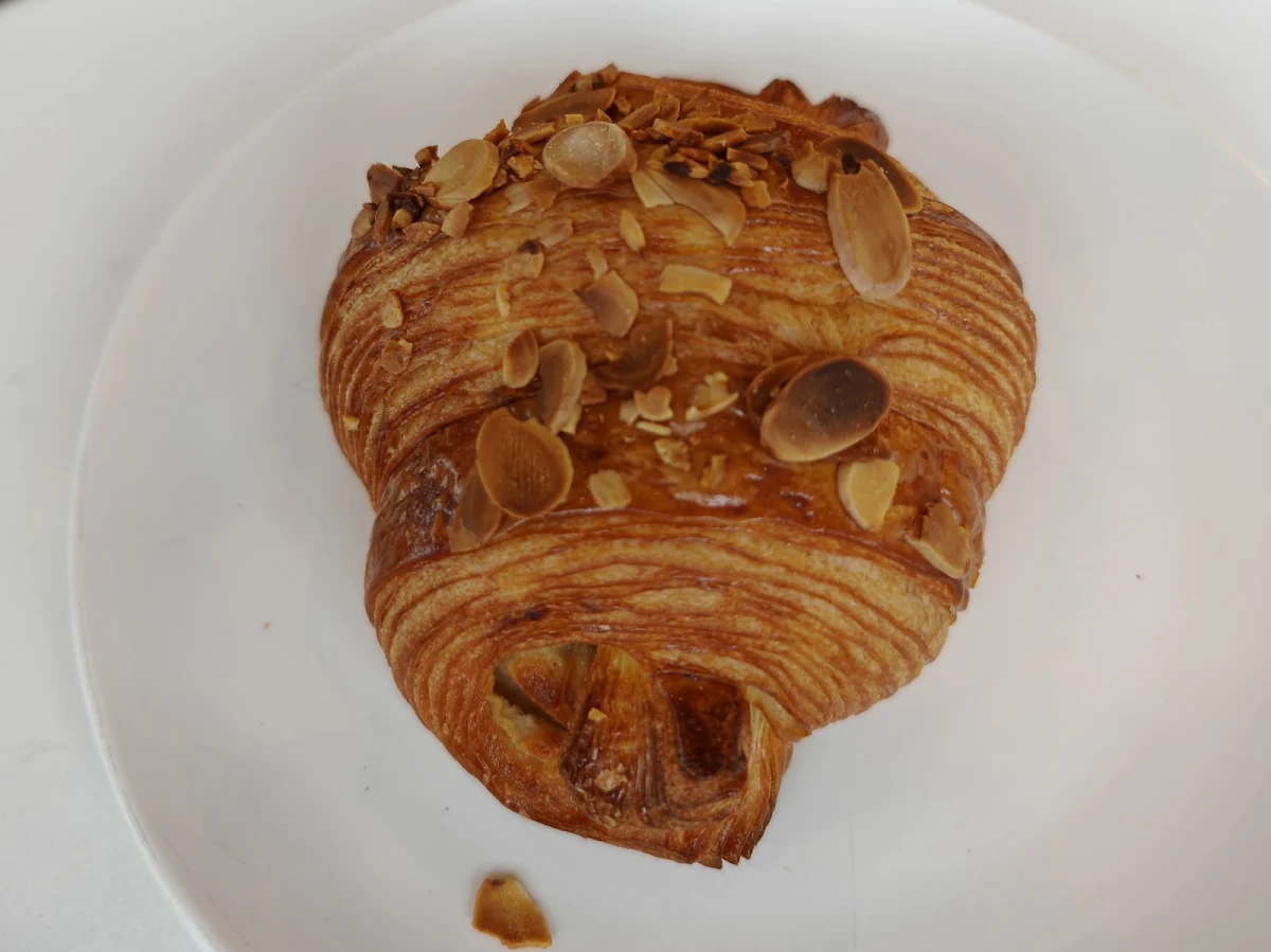 Almond Croissant and Cappuccino
