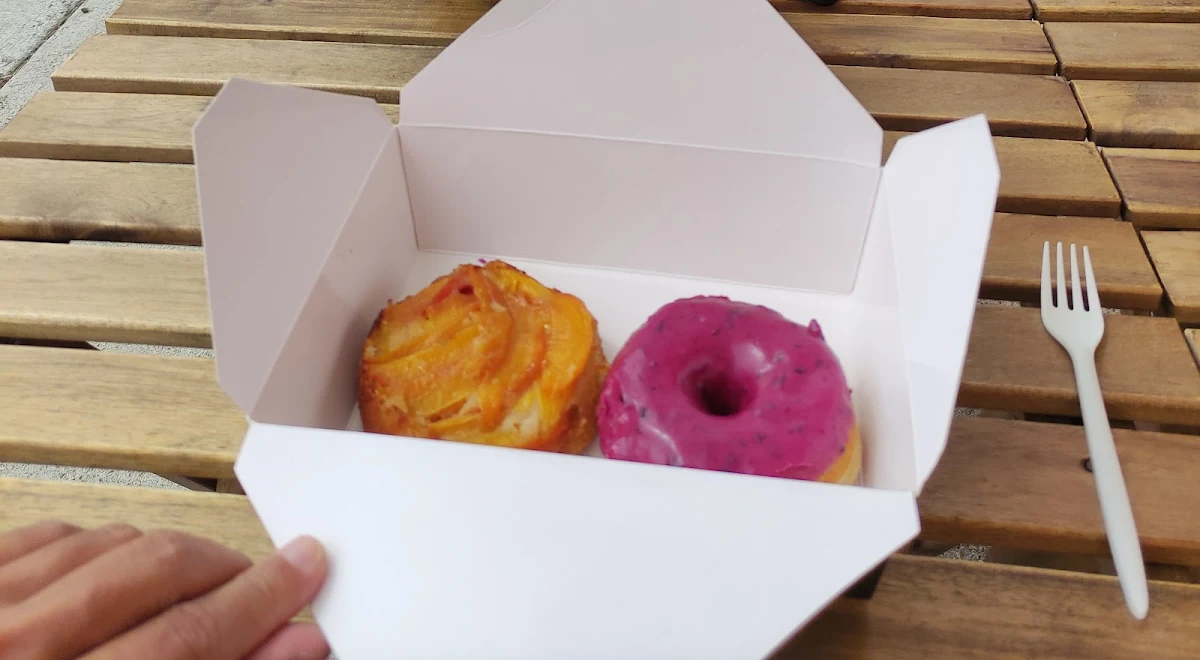 Peach Upside Down Cake and Blueberry Donut