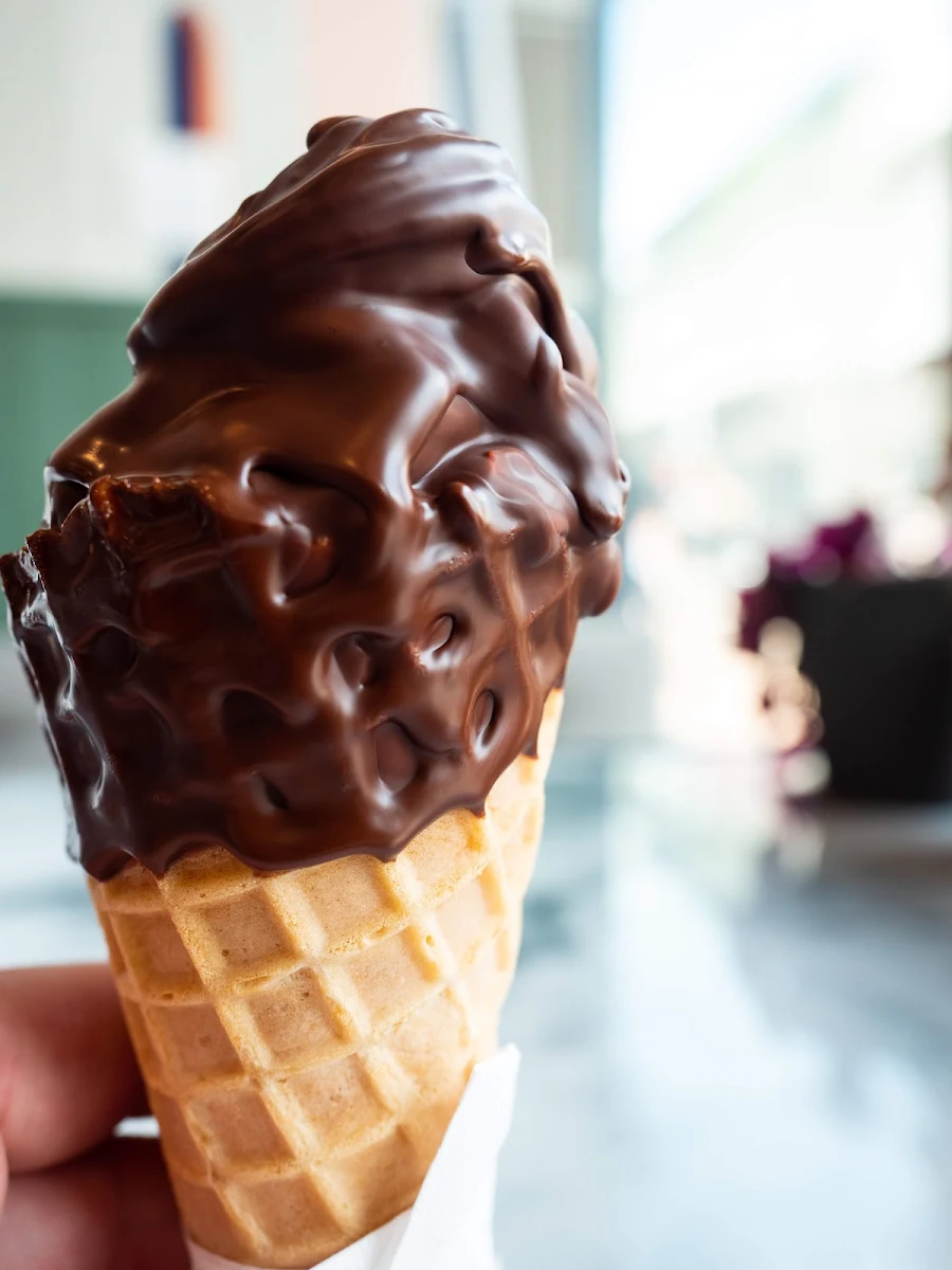 Dark Chocolate Dipped Ice Cream Cone