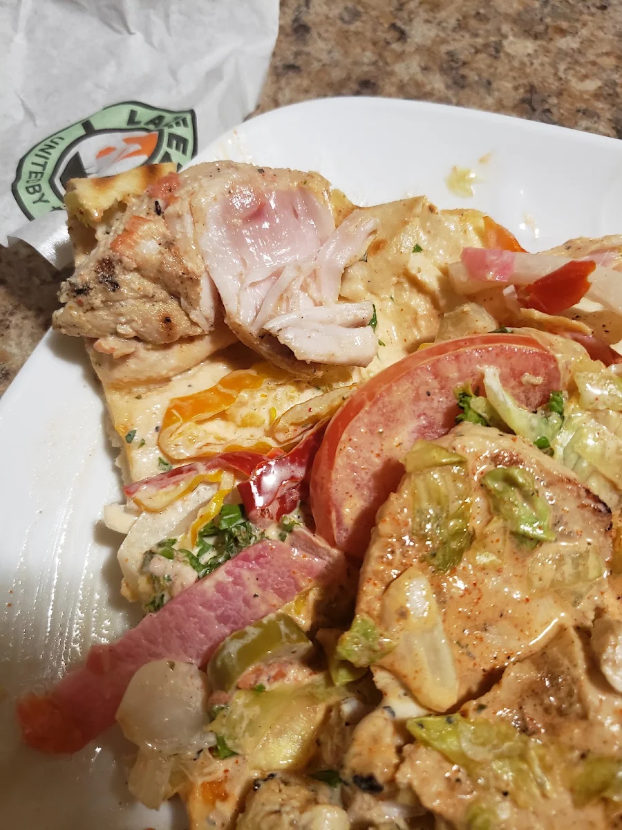 Raw Chicken Souvlaki Wrap