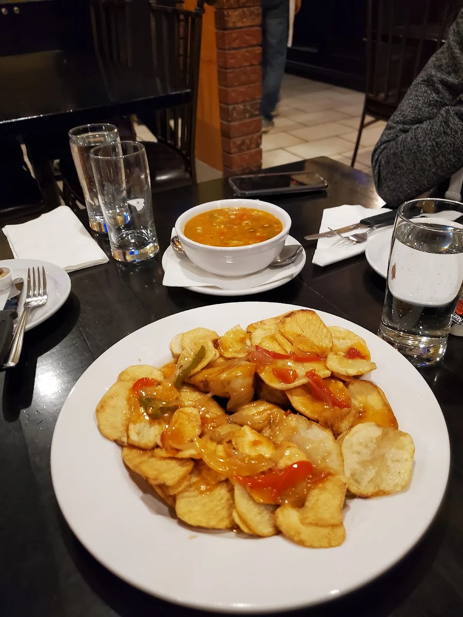 Seafood Soup and Fries