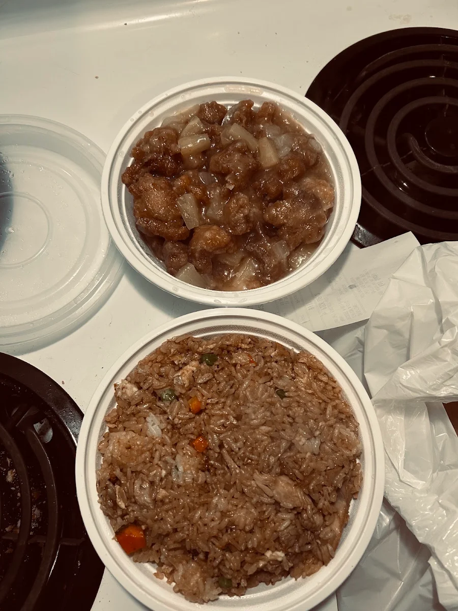 Chicken Fried Rice Sweet and Sour Chicken