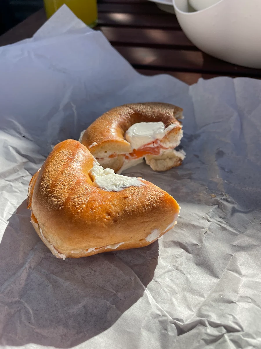 Plain Bagel with Cream Cheese and Lox
