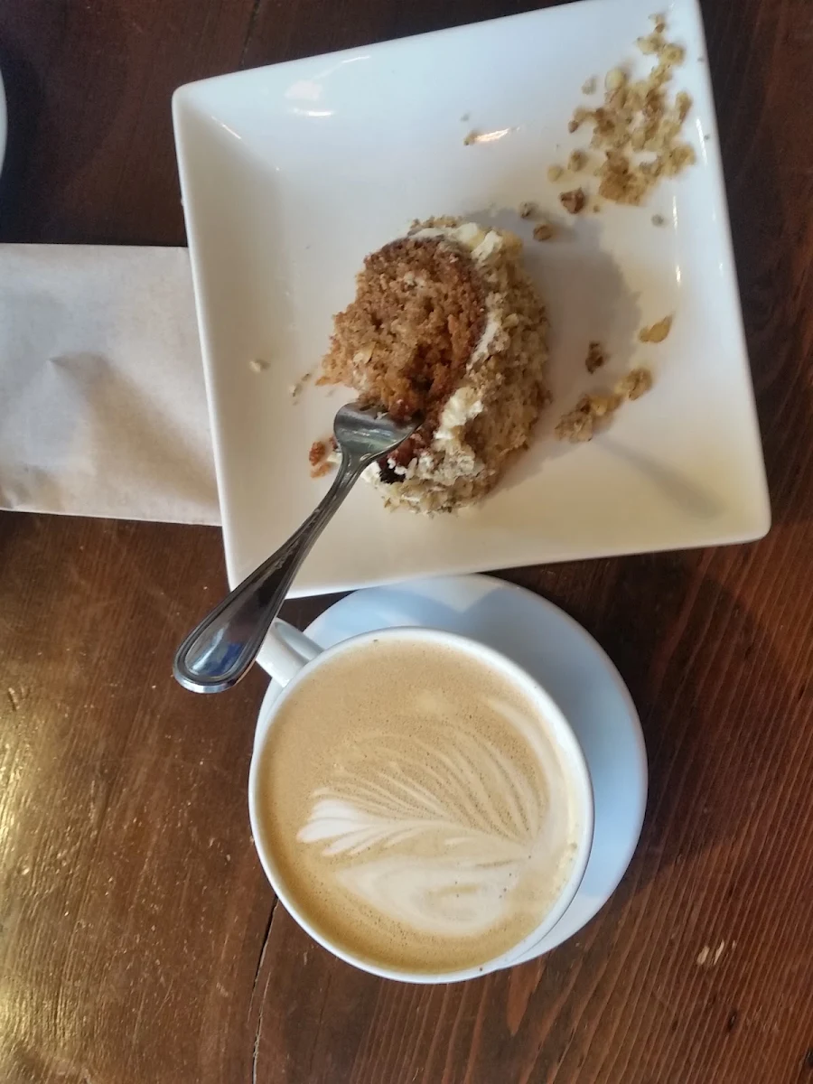 Cafe Latte and Carrot Cake