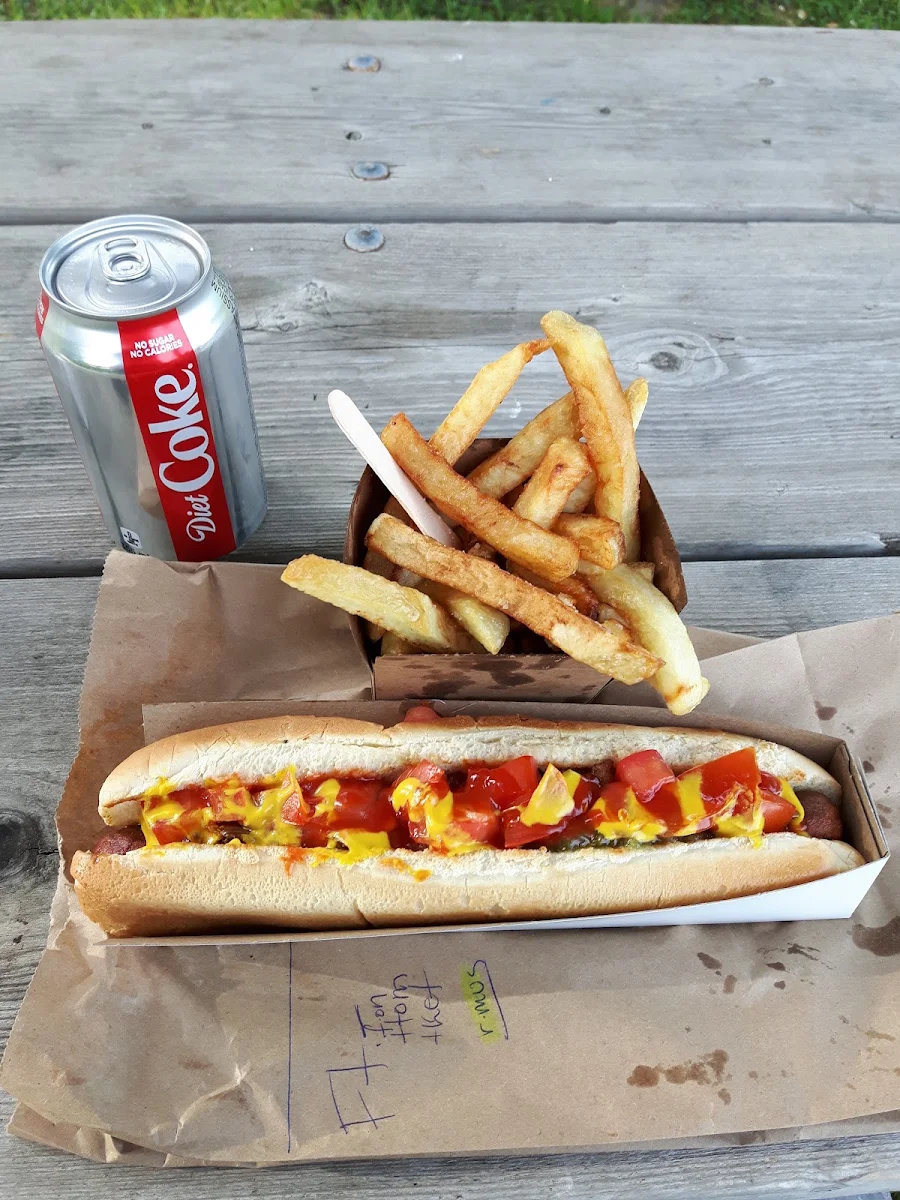 Foot Long Hot Dog and Fries