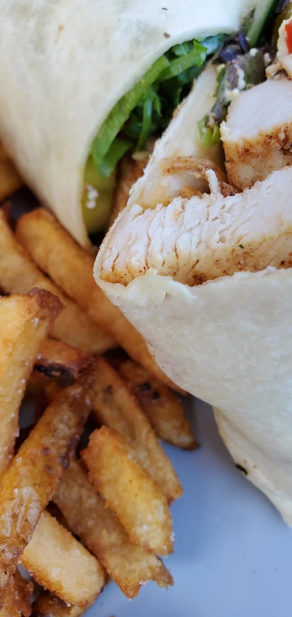 Chicken Wrap and Fries