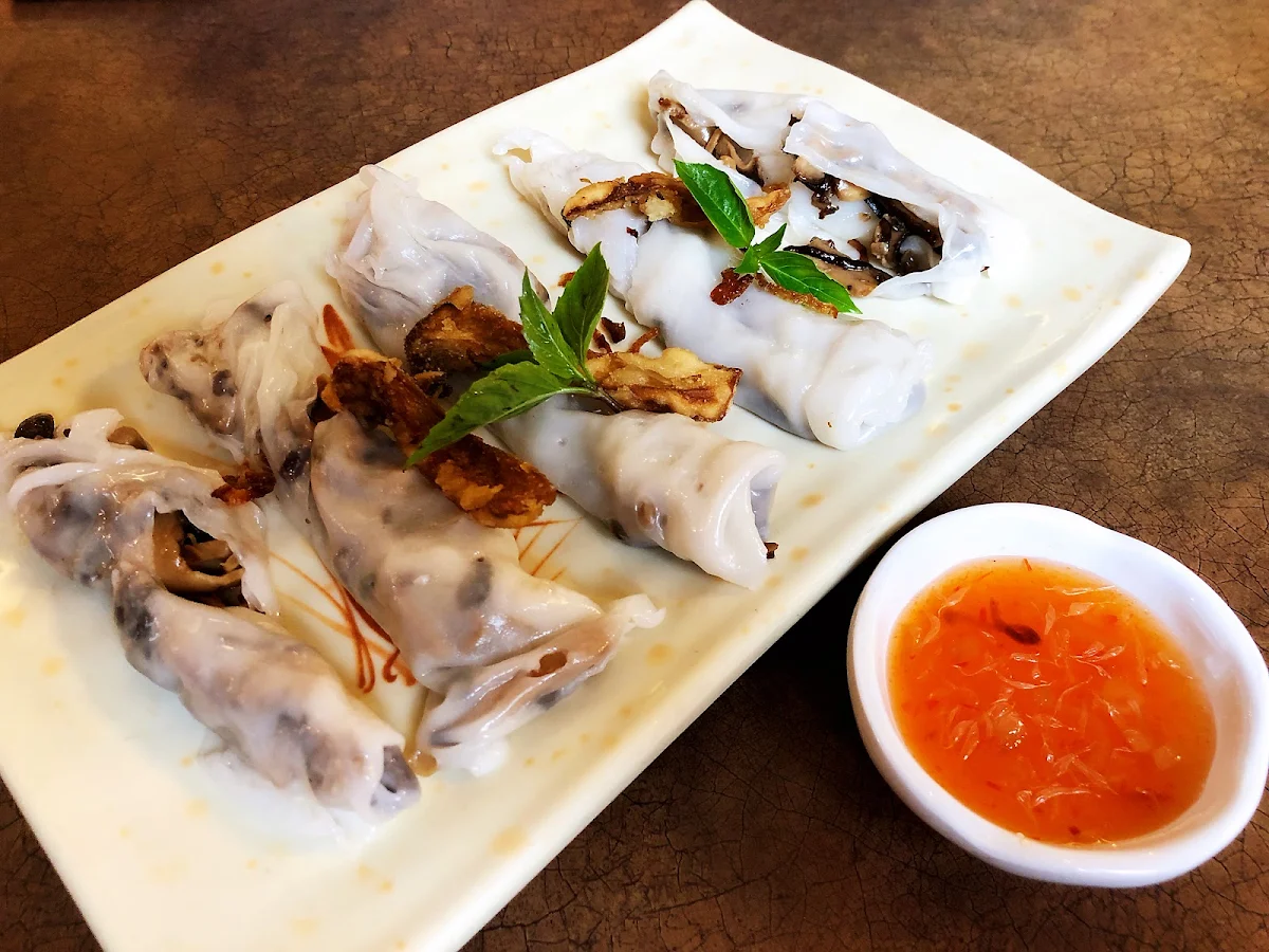 Steamed Rice Rolls with Fresh Wild Mushrooms