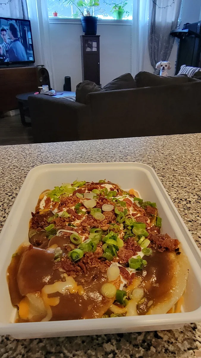 Pulled Pork Perogie Poutine