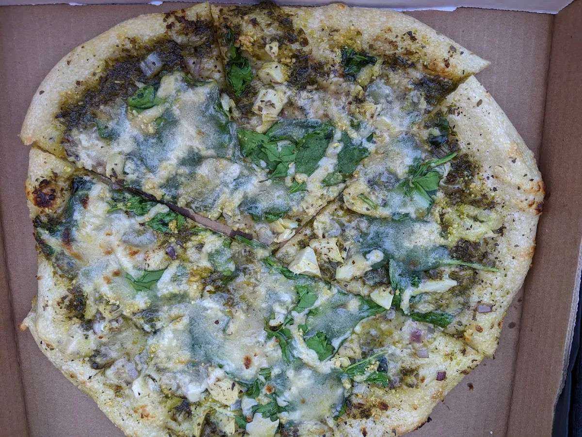 Pesto Pizza, Green Cuisine Vegetarian Restaurant