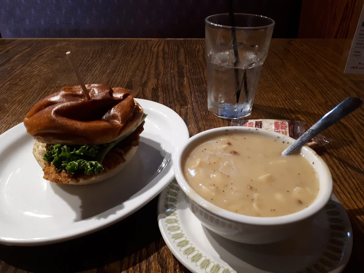 Broasted Chicken on a Bun Homemade Chicken Noodle Soup