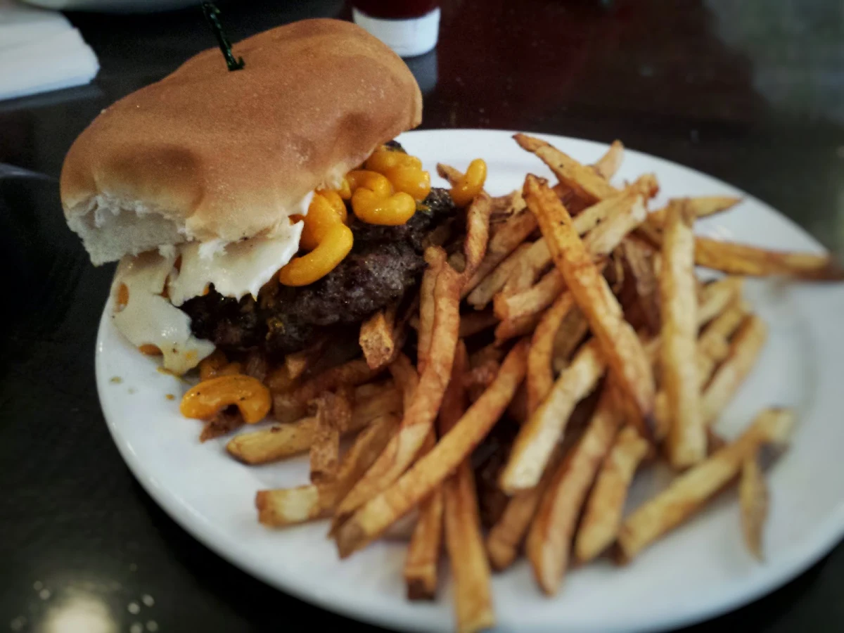 Bacon Burger and Fries