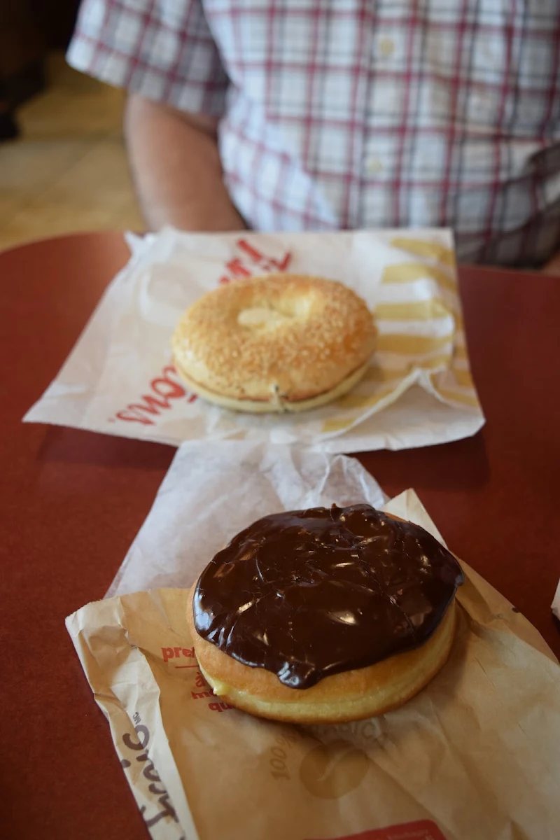 Sesame Seed Bagel and Boston Cream Donut