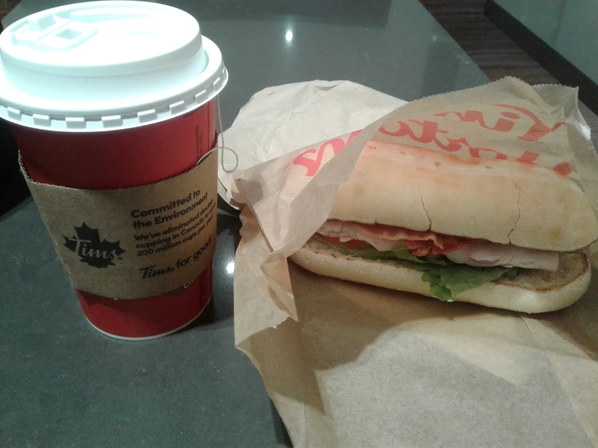 Turkey Bacon Club Sandwich and Chai Tea