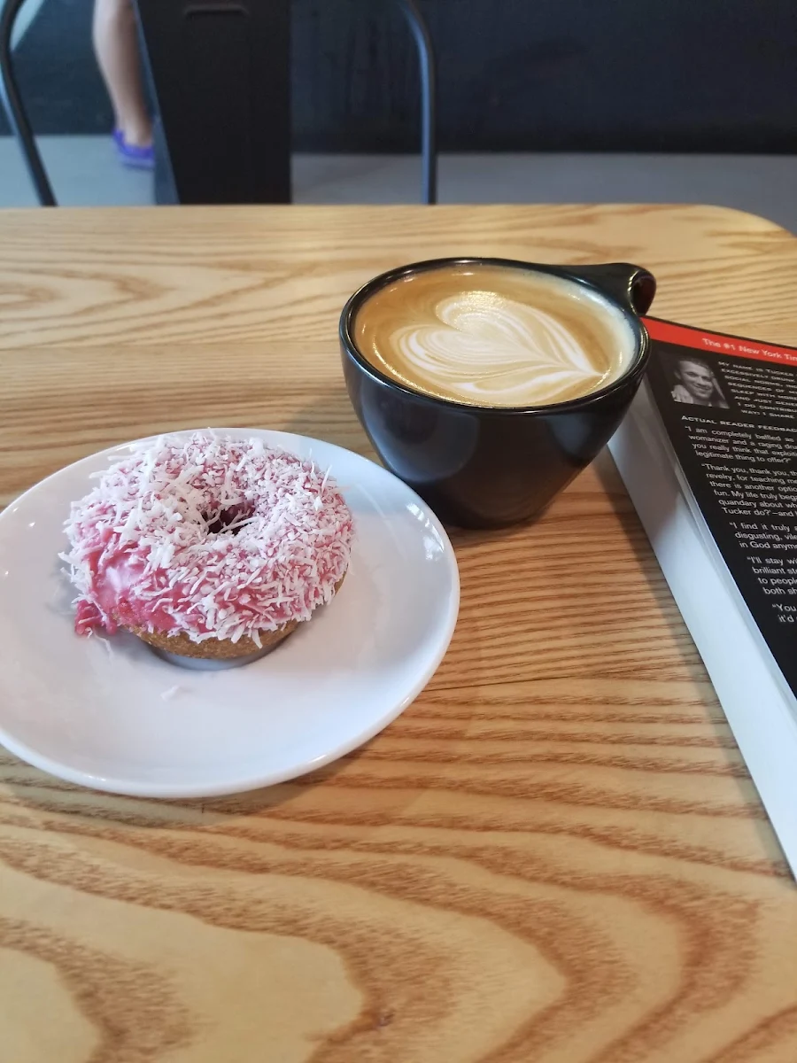 Vegan Donut and Flat White