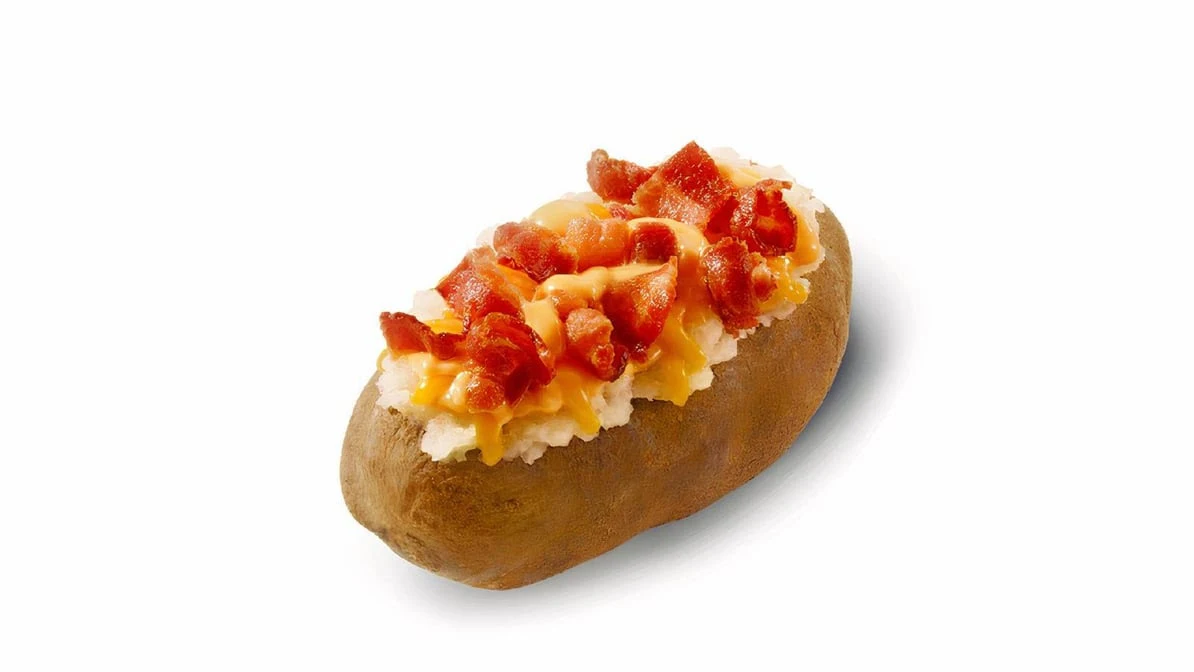 Bacon Cheddar Cheese Sauce Baked Potato Cals 420