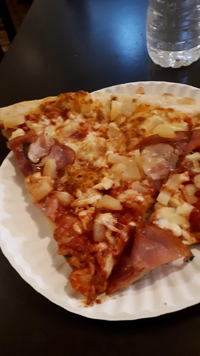 Pineapple Hawaiian Pizza Slice