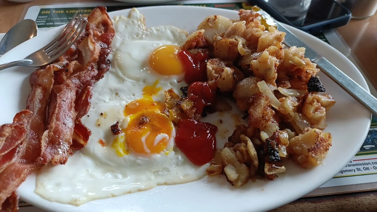 Two Eggs and Bacon with Home Fries