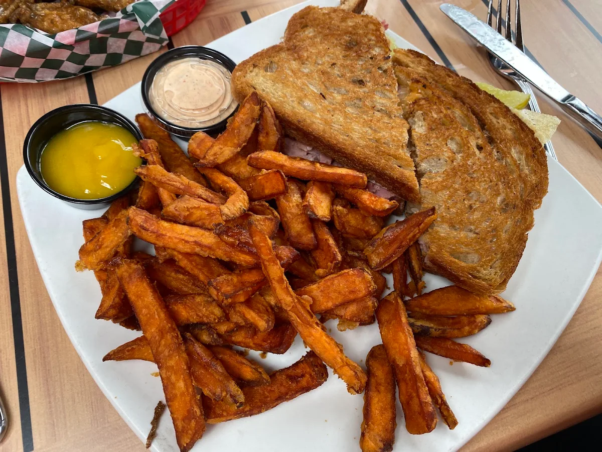 Rueben and Sweet Potato Fries