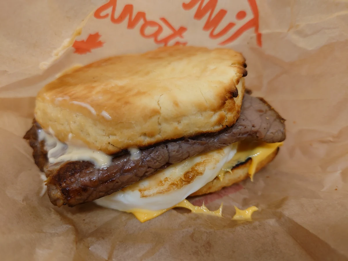 Steak and Egg Biscuit
