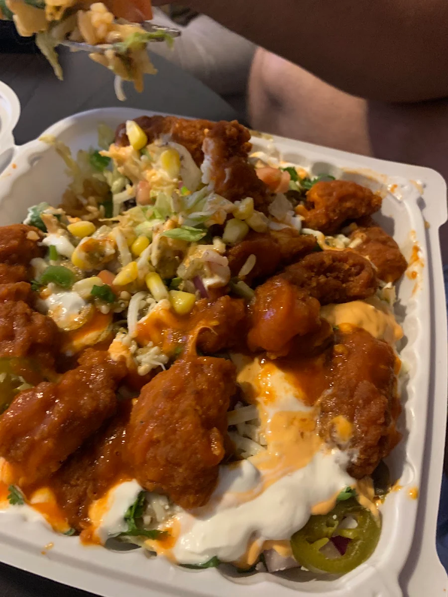 Spicy Buffalo Chicken Deep-Fried Burrito Bowl