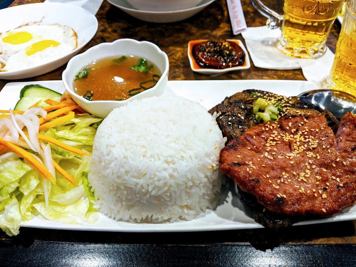 Rice with Pork Chop & Pork Hash