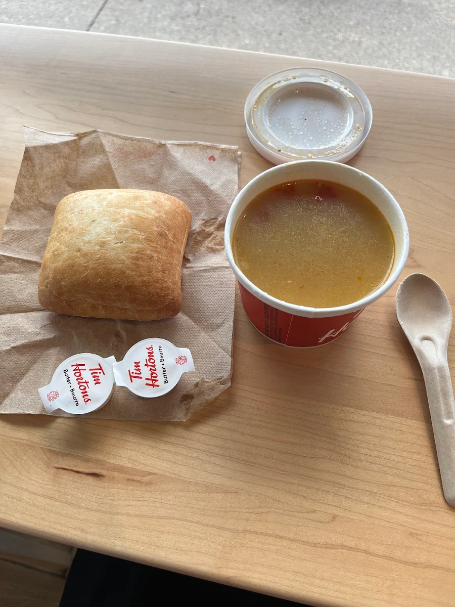 Chicken Noodle Soup with Bread