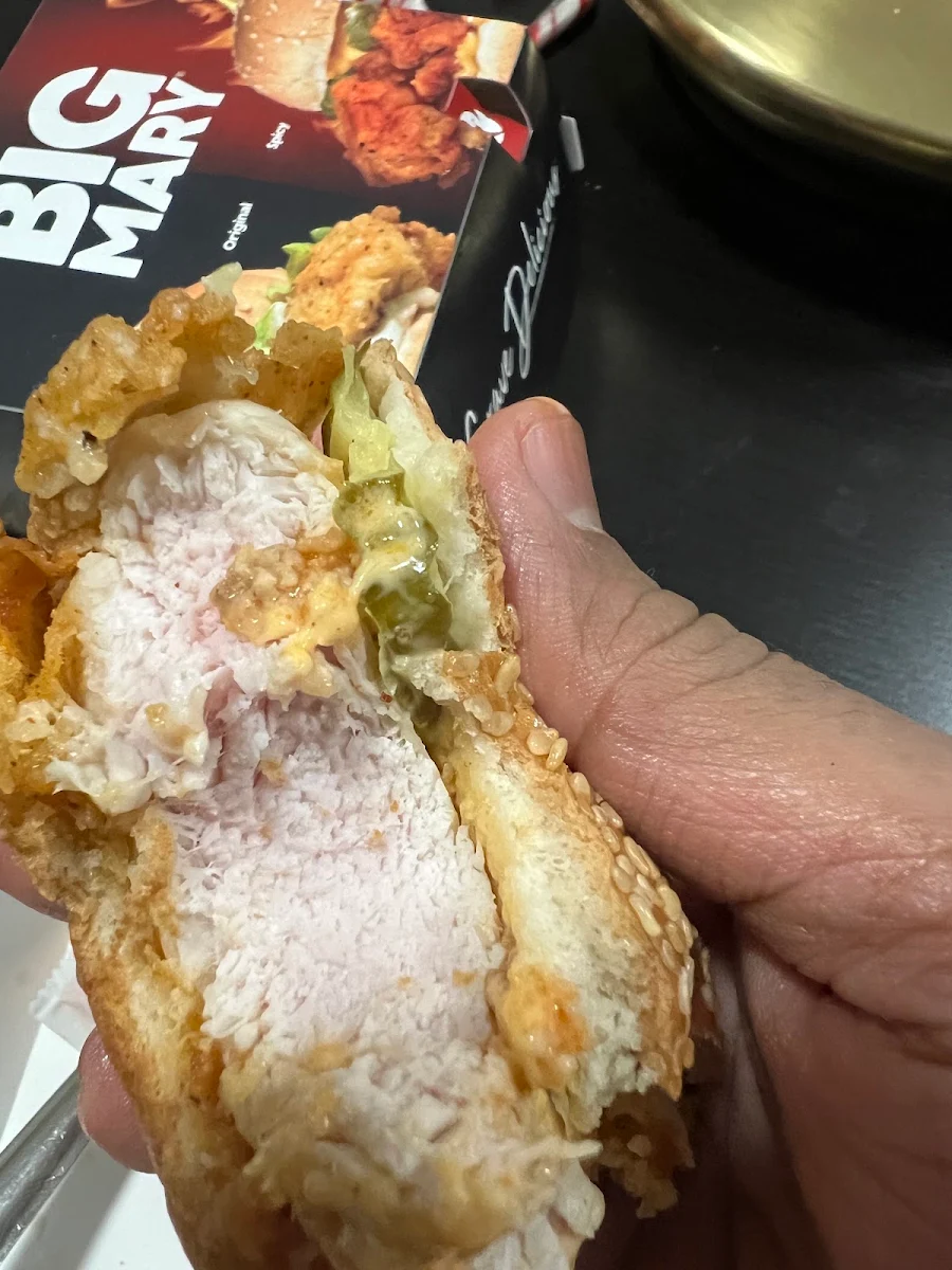 Raw Chicken Burger