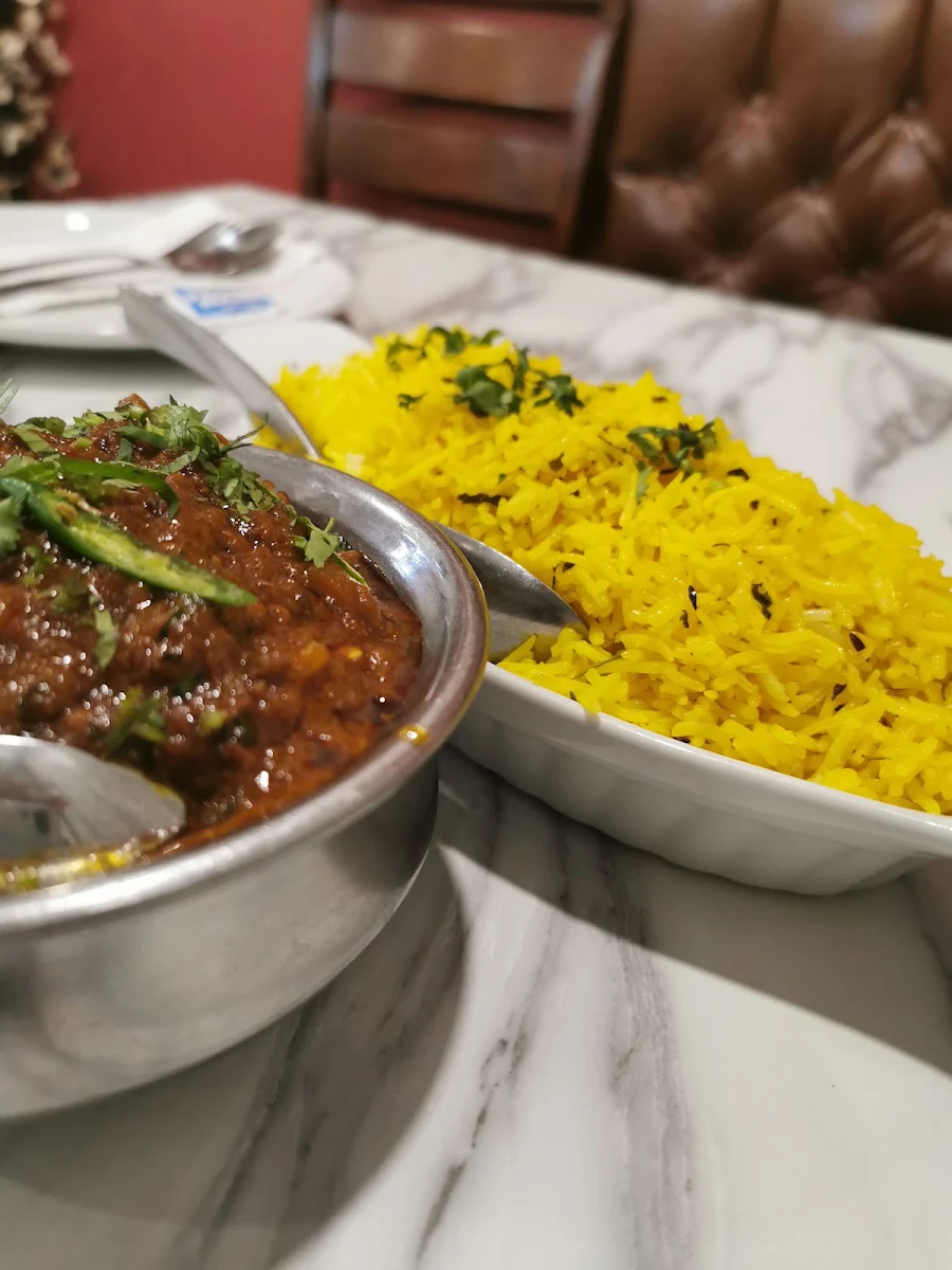 Beef Koraye and Saffron Rice