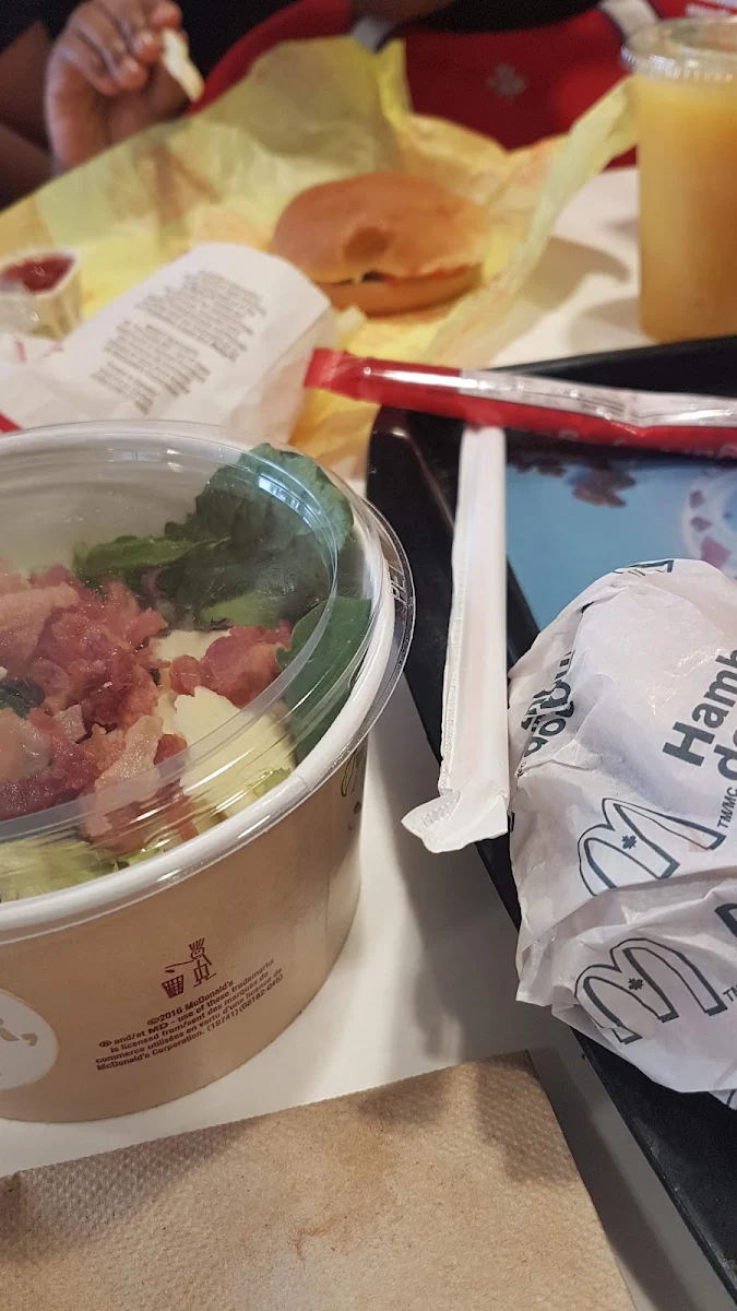 Caesar Salad and Cheeseburger