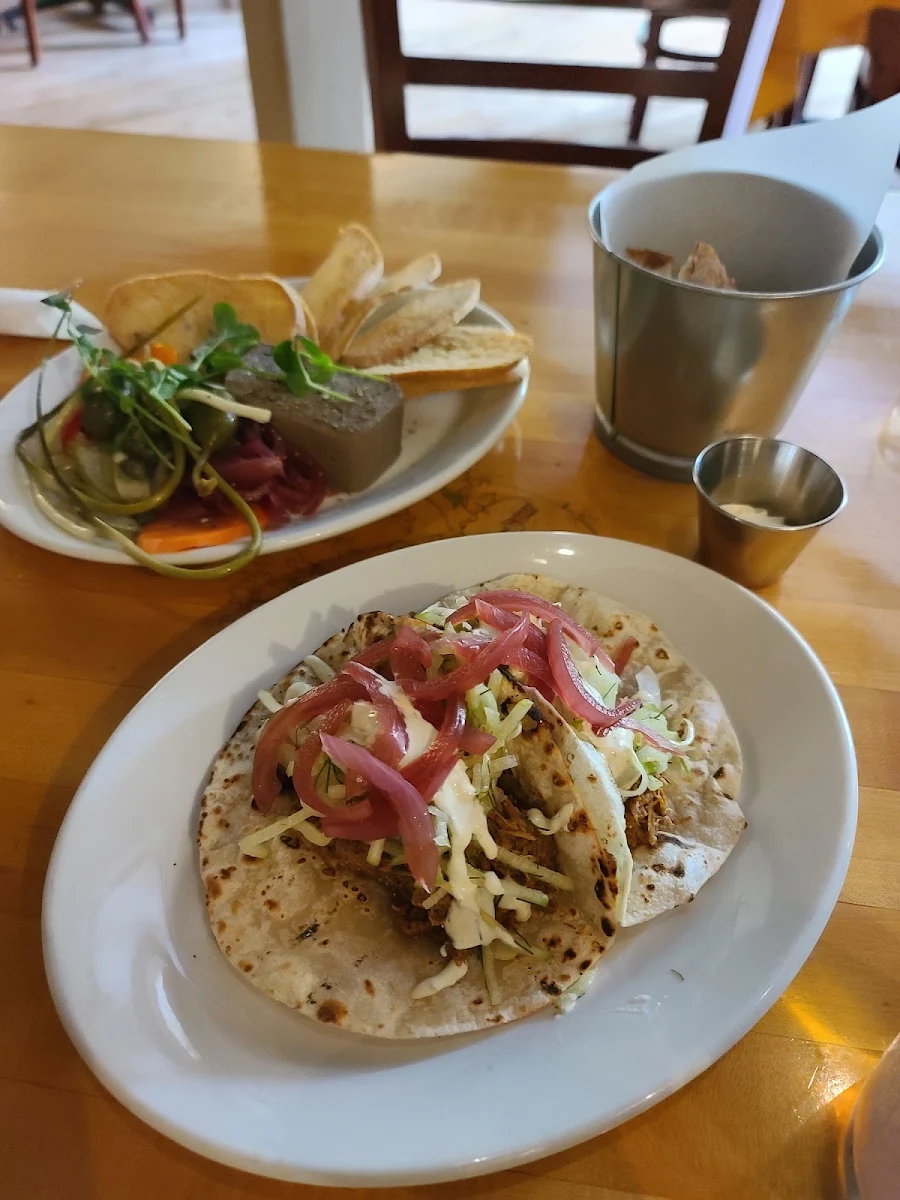 Goat Cheese & Mushroom Pate and Pork Carnitas