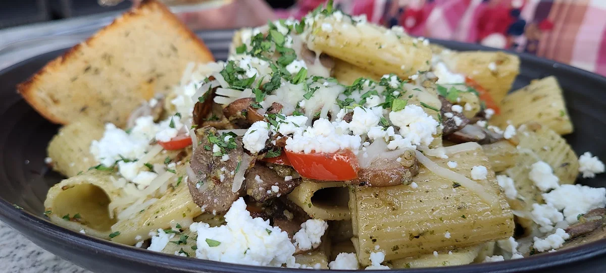 Riggatoni with Mushroom Goat Cheese