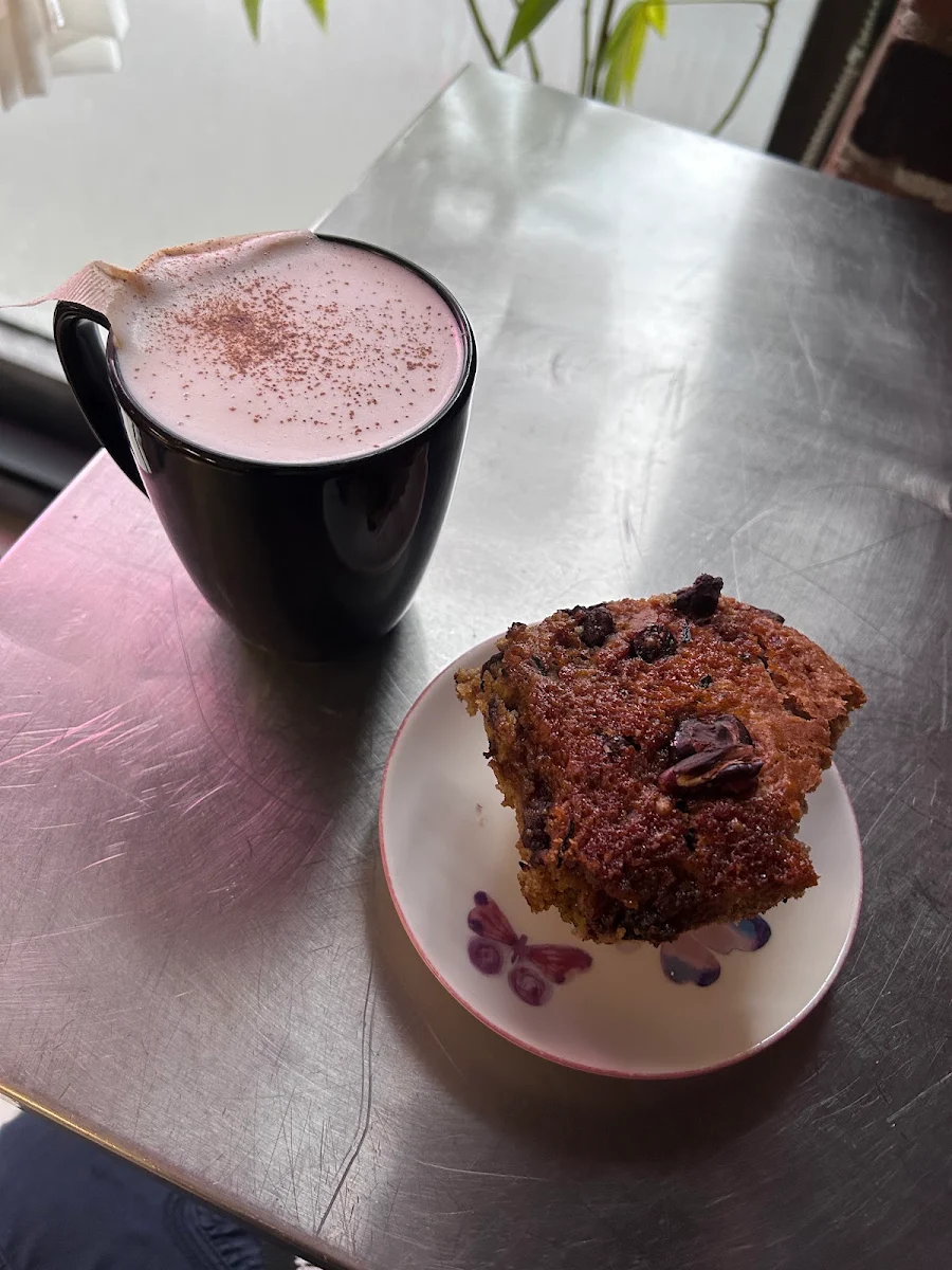 Chai Latte and Chocolate Pecan Zucchini Muffin