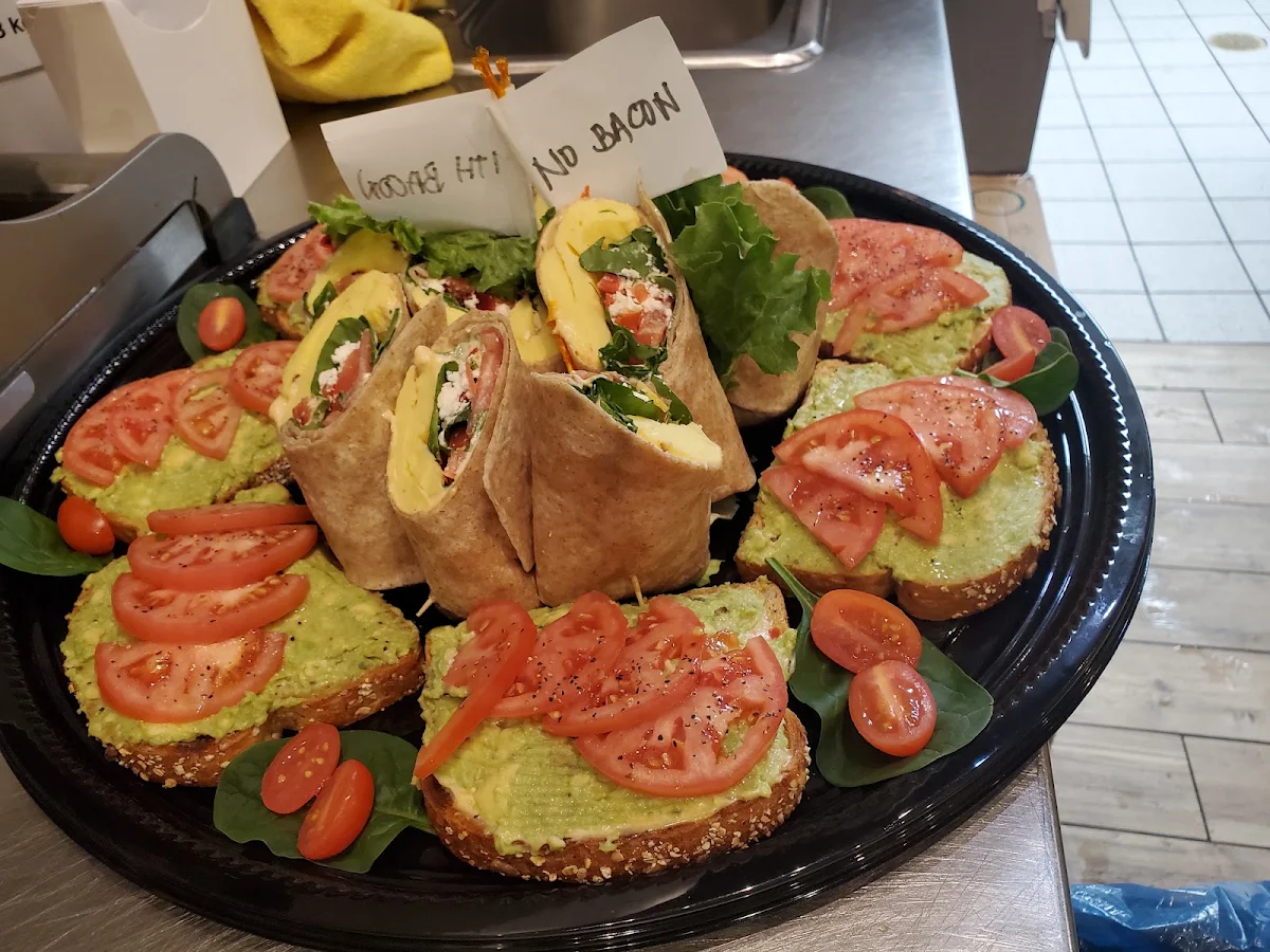 Breakfast Egg Wrap Avocado Toast with Tomato