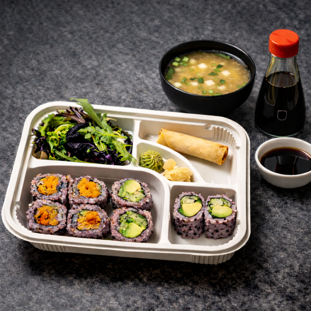 Comes with Miso Soup Salad Rice 1pc Spring Roll