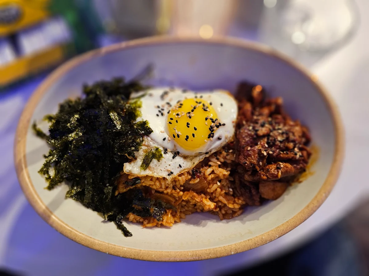 Kimchi Fried Rice with Spicy Pork