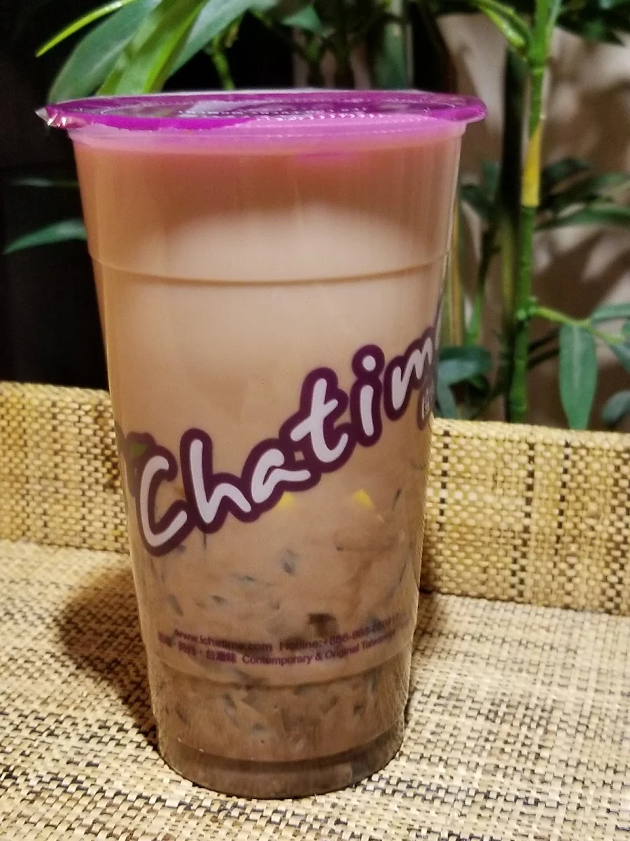 Chocolate Hazelnut Milk Tea with Pudding and Coconut Jelly