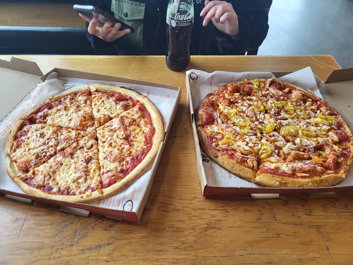 Cheese Pizza & BBQ Chicken Pizza