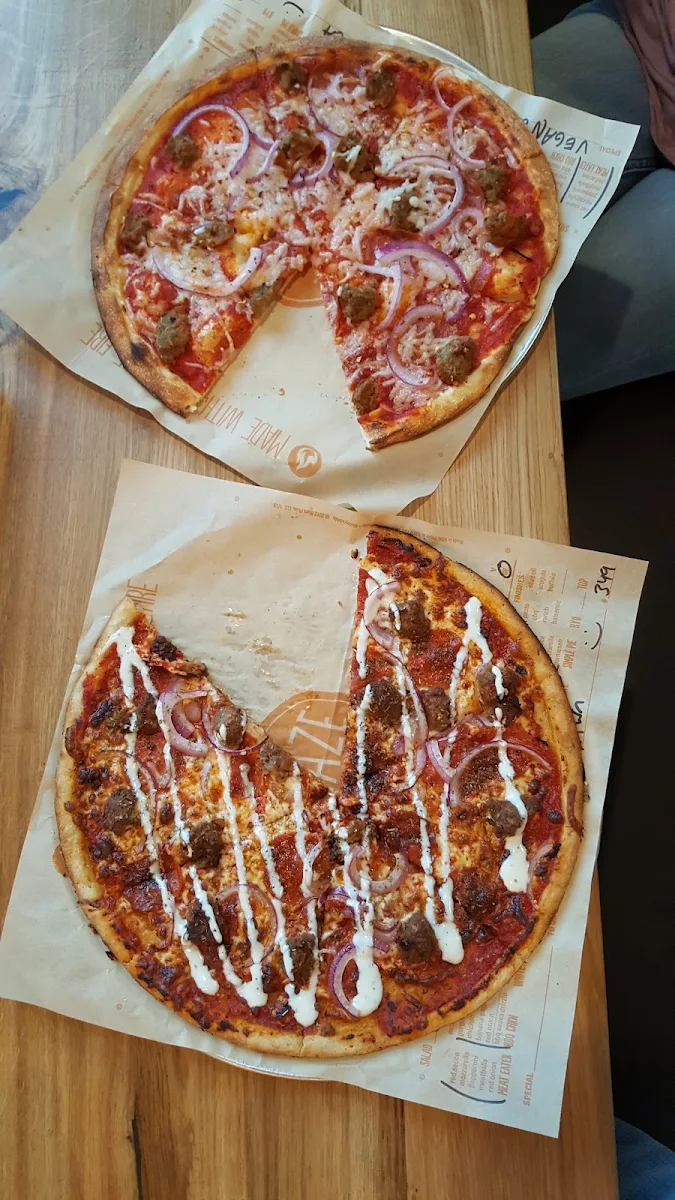 Meat Eater with Vegan Cheese Pizza
