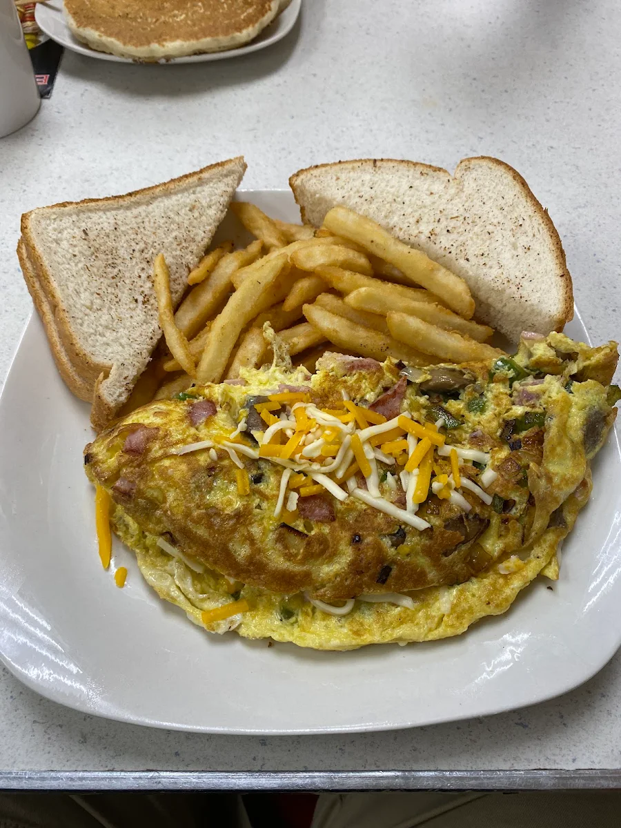 Pancake Tower Meat Lovers Omelet