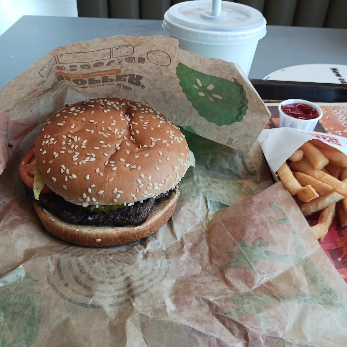 Whopper Burger Fries and Drink