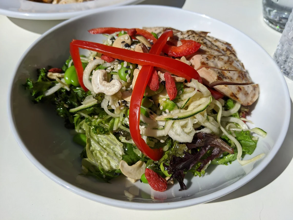 Sesame Chicken Zucchini Noodles Bowl