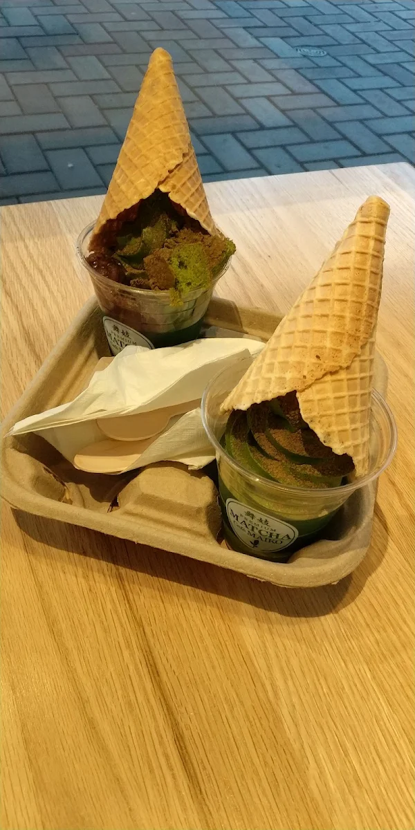 Matcha Green Tea Soft Serve Ice Cream Cone