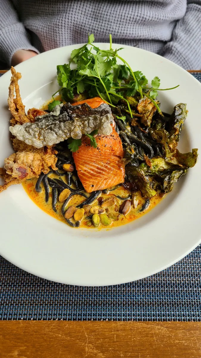 Slow Cooked Sockeye Salmon & Crunchy Soft Shell Crab