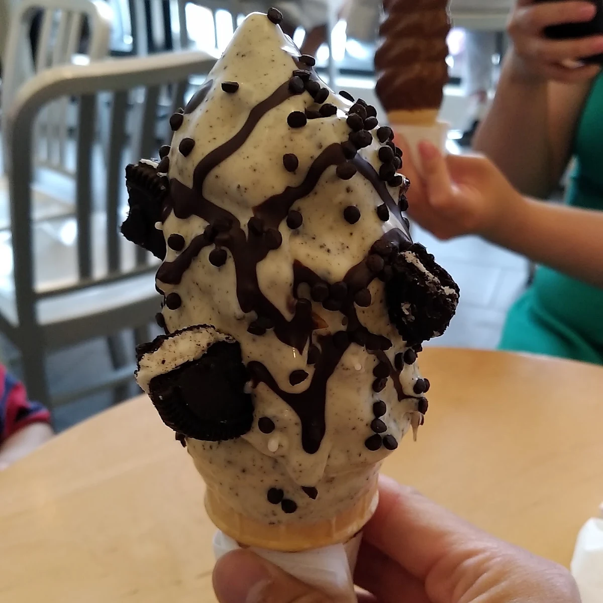 Cookies and Cream Dip Ice Cream Cone