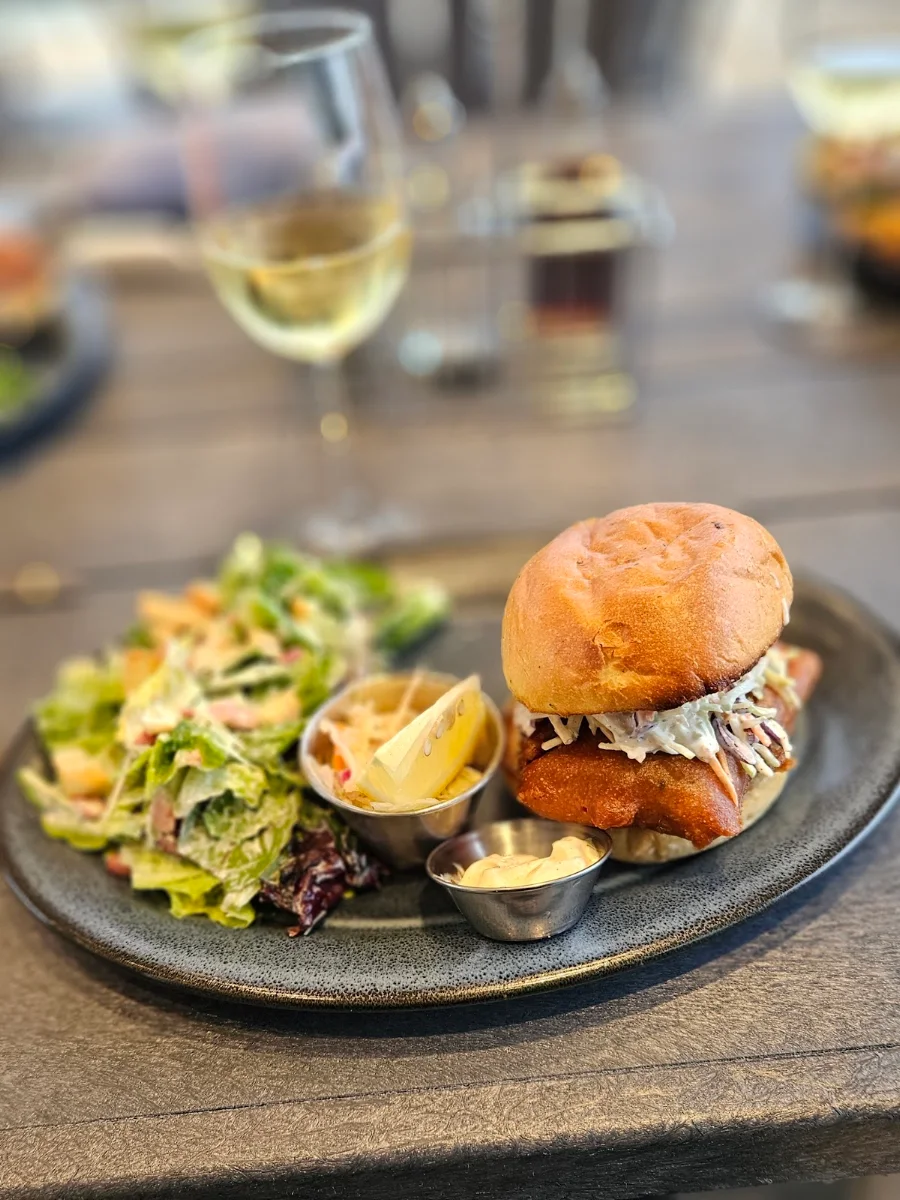 Caesar Salad & Fish on a Bun