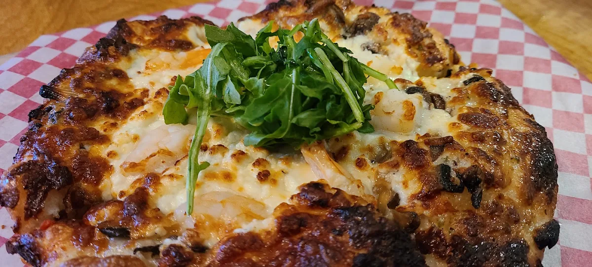 Fun Guy Pizza w Chopped Prawns Added