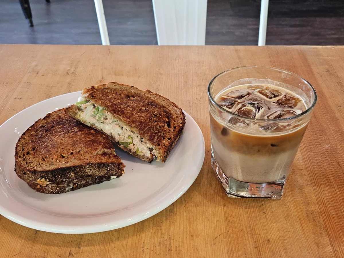Tuna Sandwich and Iced Mocha
