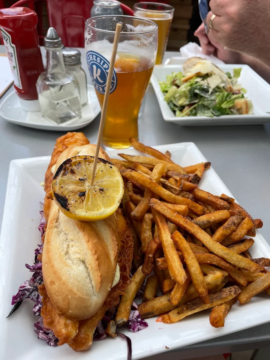 Fried Fish Sandwich with Pub Fries