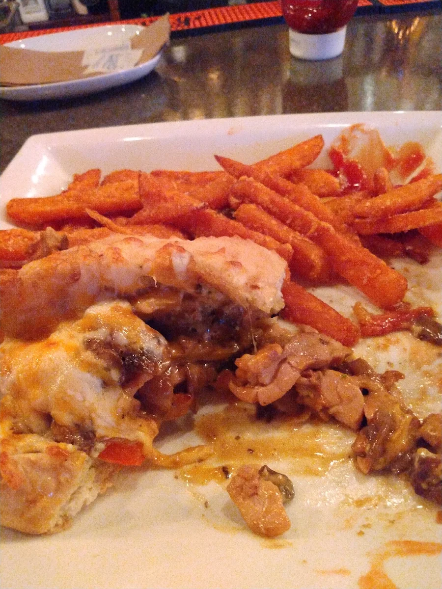Philly Cheese Steak and Sweet Potato Fries