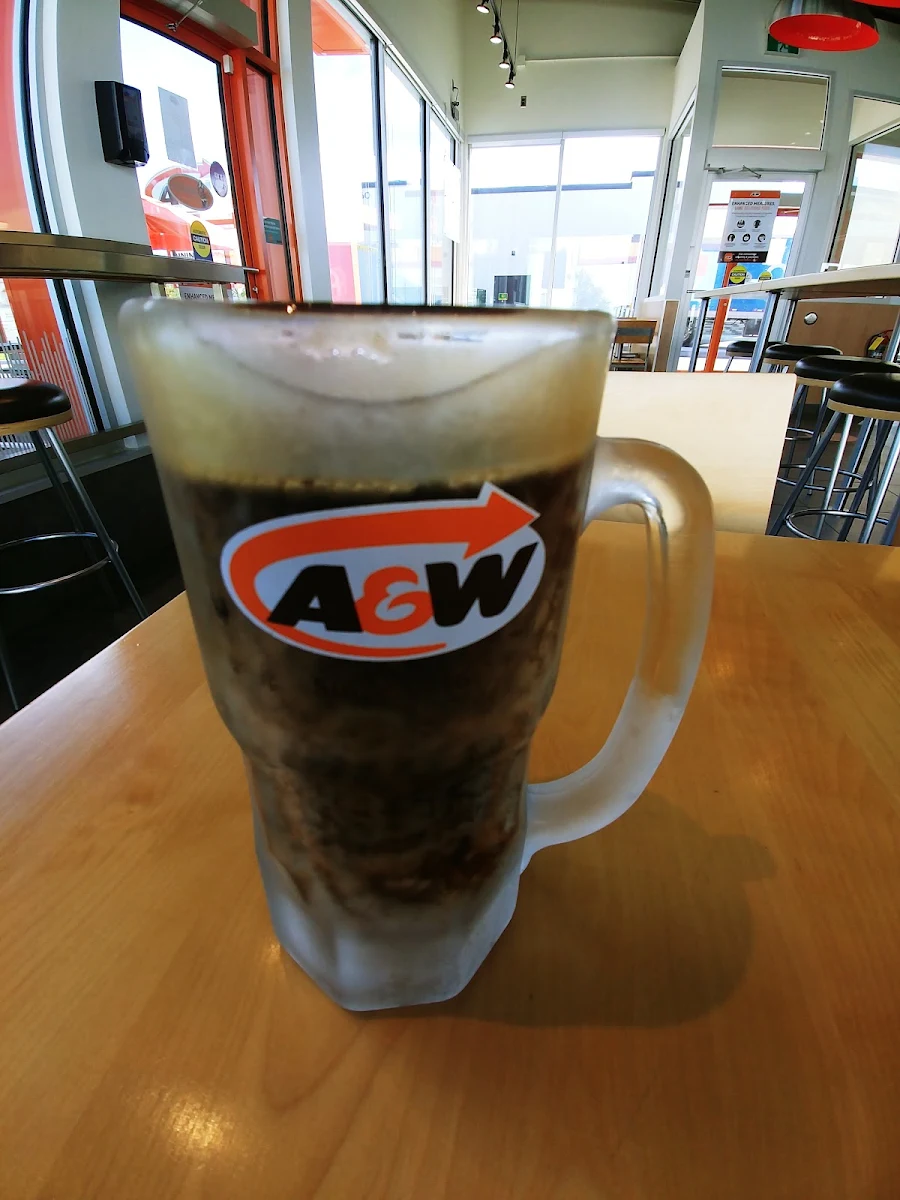 Diet Root Beer in an Ice Cold Frosted Glass Mug